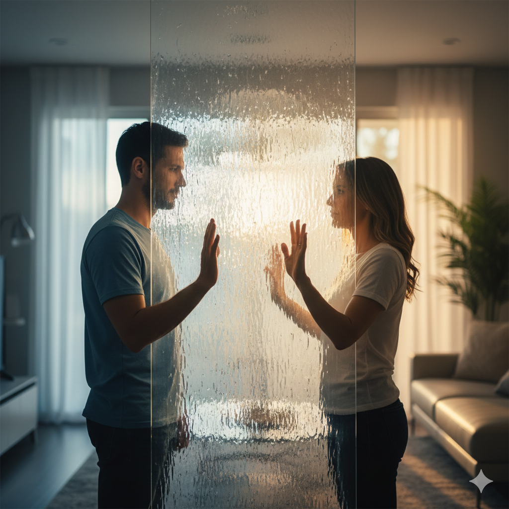A couple in Orlando facing the "Invisible Wall" of communication breakdown and seeking professional relationship counseling.