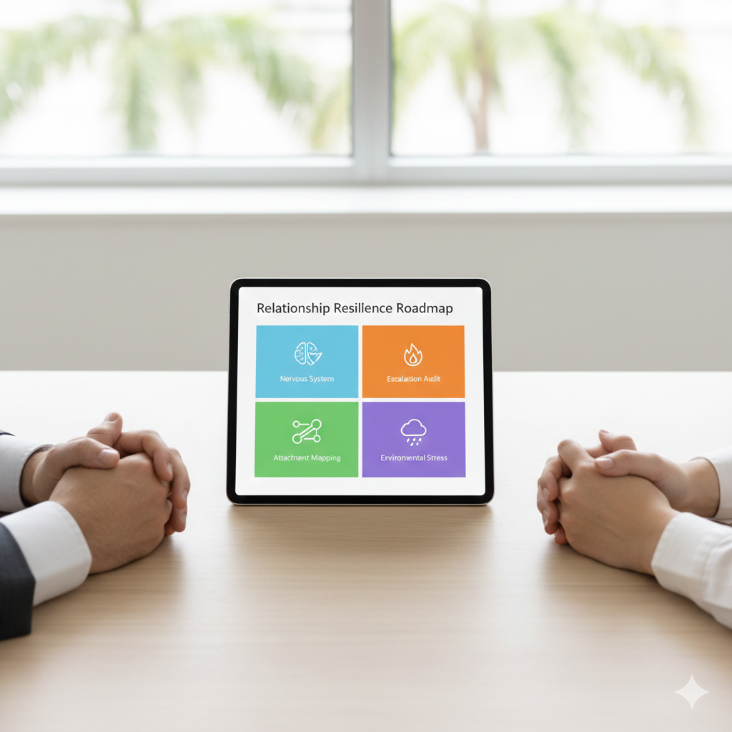 The ZODU Relationship Resilience Framework used in Orlando-based counseling to help couples reconnect through integrated care.