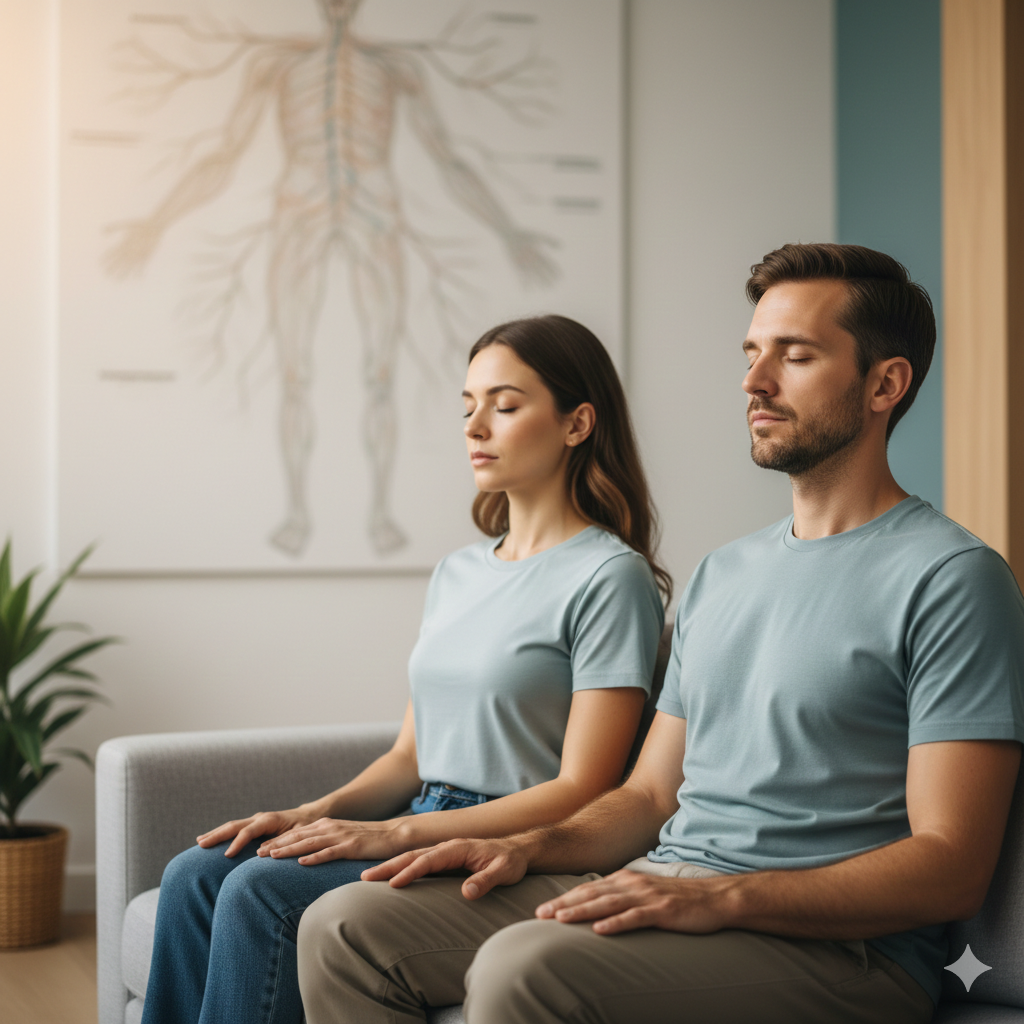 Partners learning physiological regulation and coregulation skills at ZODU Health in Orlando.